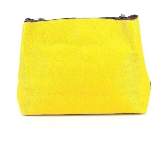 Kate Spade Aubrey Chain Shoulder Bag Pebbled Leather Yellow Tote - Picture 2 of 7